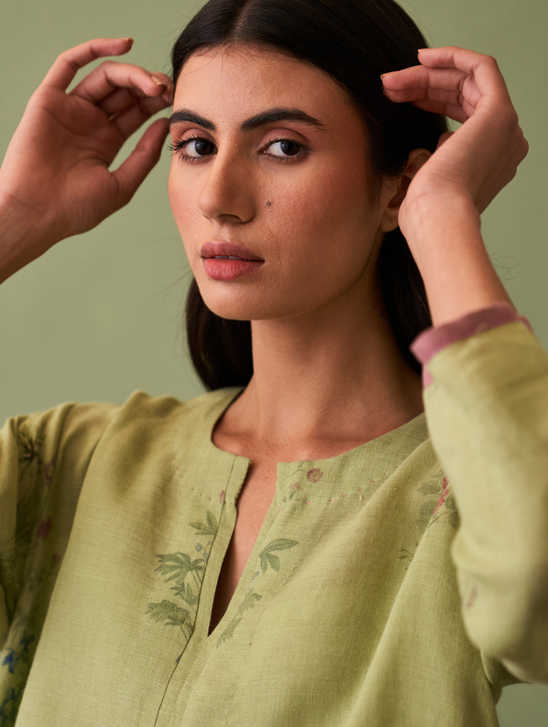 Rina Botanical Kurta - Fern