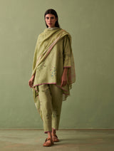 Rina Botanical Kurta Set - Fern