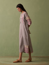 Nia Stripe Linen Dress - Ash