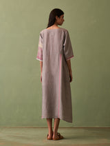 Nia Stripe Linen Dress - Ash