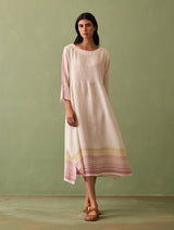 Eza Pintucked Linen Dress - Ivory