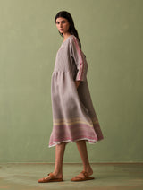 Eza Pintucked Linen Dress - Ash