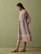 Eza Pintucked Linen Dress - Ash