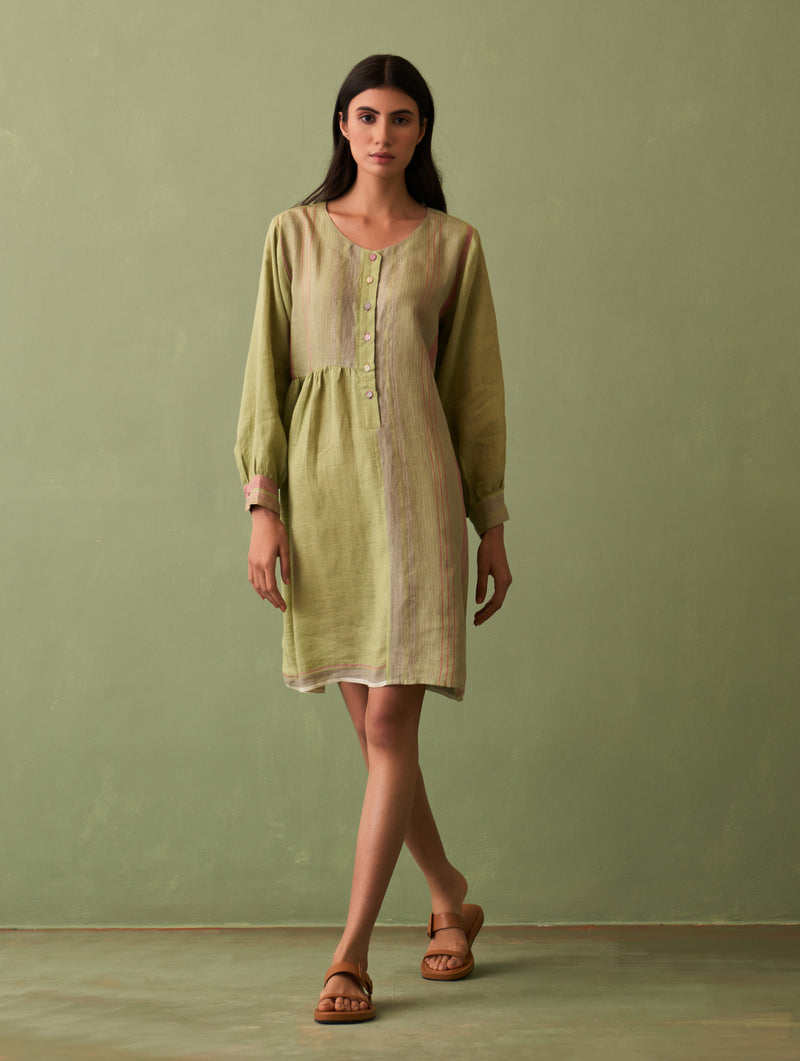 Kari Linen Dress - Fern