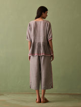 Simer Pleated Linen Top - Ash