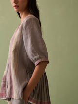 Simer Pleated Linen Top - Ash