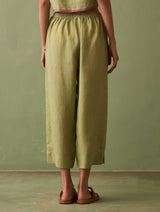 Yuri Border Linen Pant - Fern