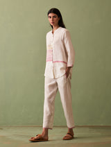 Resa Border Linen Co-ord Set - Ivory