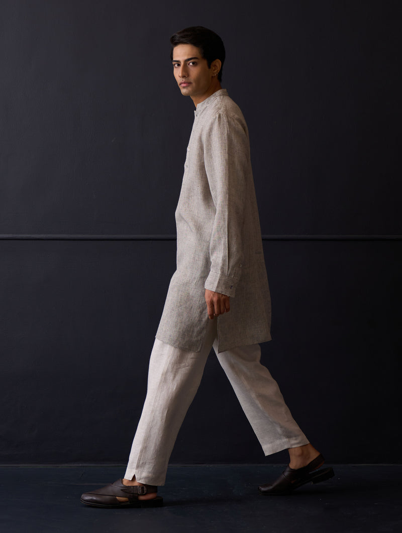 Sid Linen Kurta - Grey