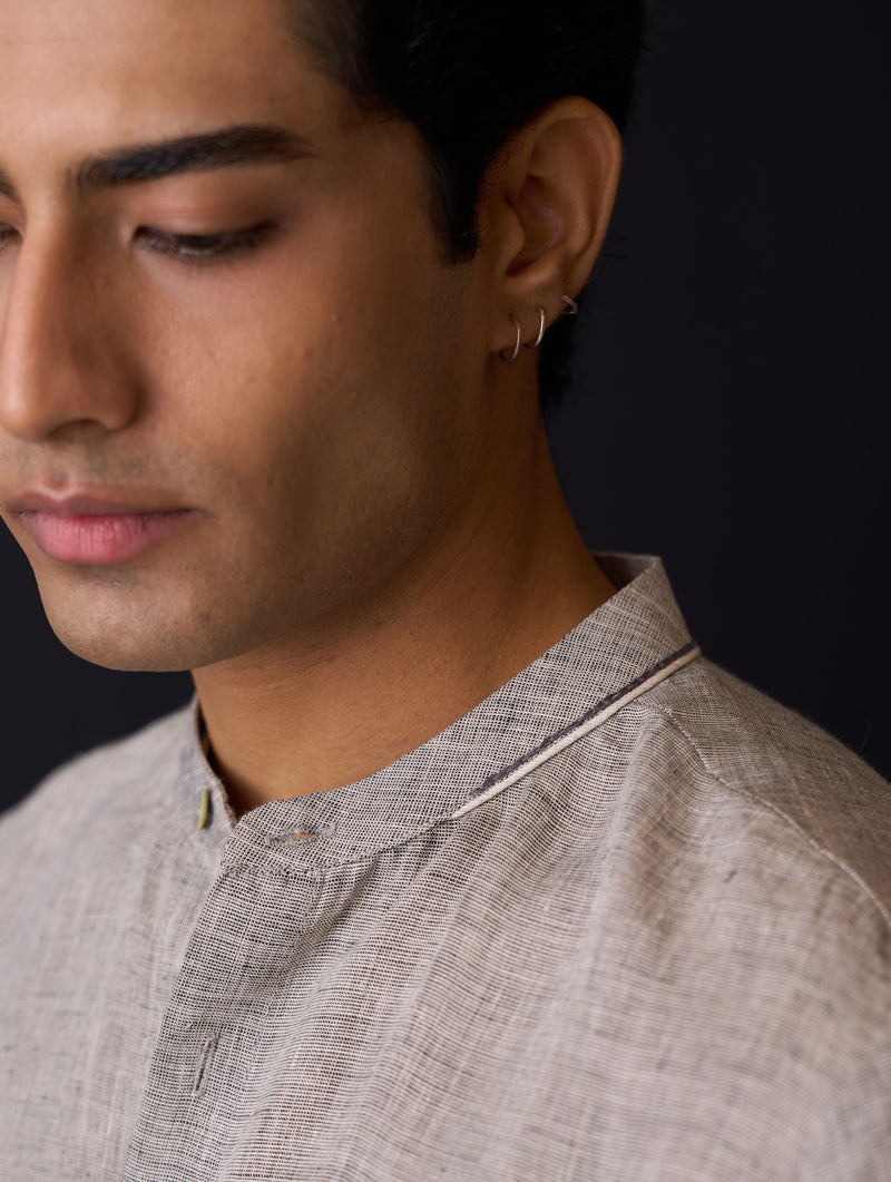 Taro Linen Shirt - Grey