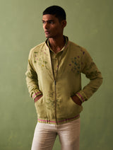 Wara Botanical Linen Jacket - Fern