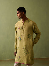 Hachi Botanical Linen Kurta Set - Fern