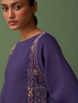 Rachida Hand-Embroidered Dress - Byzantium