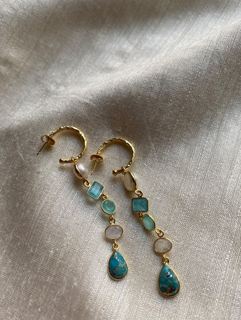 Asya Earrings - Sea