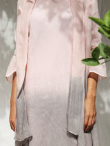 Kiya Ombre Hand-Dyed Blush Linen Dress and Jacket