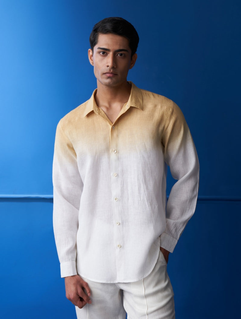 Nori Linen Tie-Dye Shirt - Amber