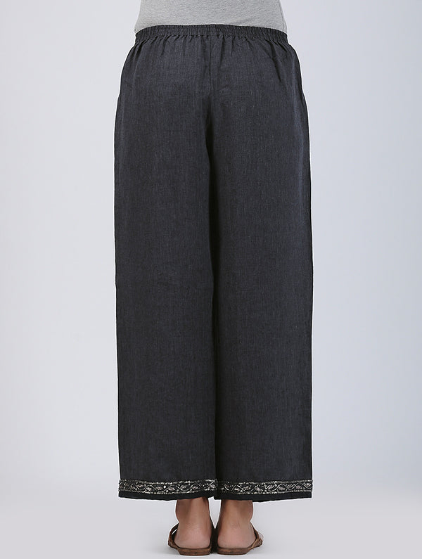 Anjika Hand-Embroidered Zardozi Classic Linen Pant