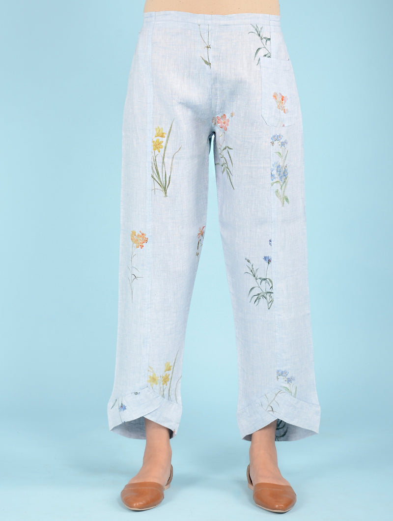 Caron Botanical Printed Linen Pants