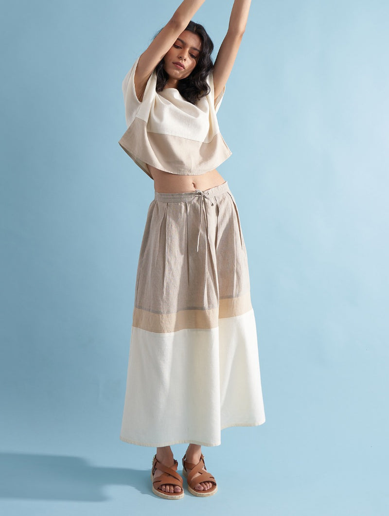 Iku Color-Blocked Skirt - Dawn