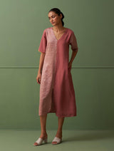 Claire Metallic Linen Dress - Terra