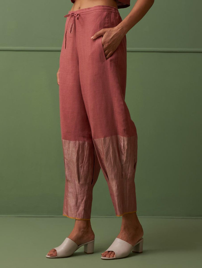 Nama Border Linen Pants - Terra