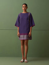 Rachida Hand-Embroidered Dress - Byzantium