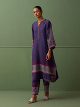 Atisha Hand-Embroidered Kurta - Byzantium