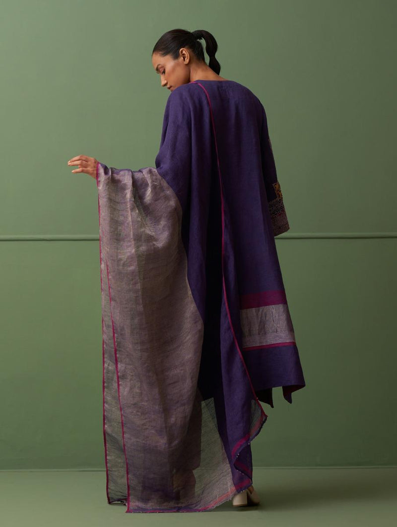 Nuna Metallic Linen Dupatta - Byzantne