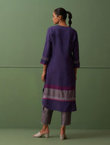 Rissa Hand-Embrodiered Kurta -  Byzantium