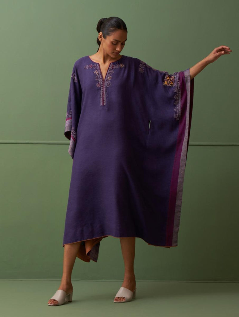 Lima Hand-Embroidered Kaftan - Byzantium