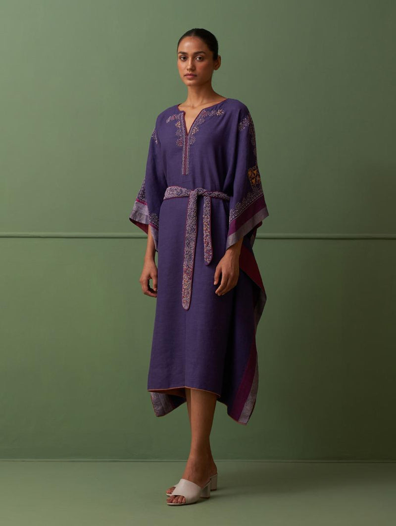 Lima Hand-Embroidered Kaftan - Byzantium